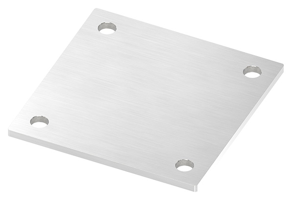 Ankerplatte | Maße: 150 x 150 x 6 mm | mit 4 Bohrungen á Ø 14 mm | V2A