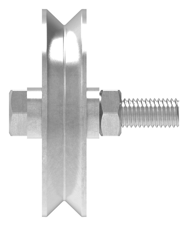 Schiebetorrolle - Ø 98 mm - V-Rille - Stahl S235JR- verzinkt-30-4123.7