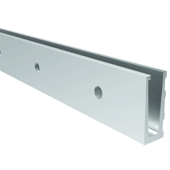 Ganzglasgelaenderprofil Aluminium 6000 mm Seitenverankerung Satin-ELOX-89-11AL0005D6000SE-A.4