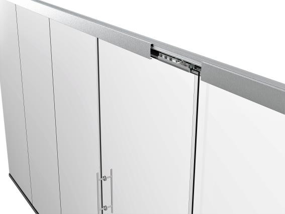 Glastuer Schiebetuer System Oberfuehrung AL- 3000mm- Softstop- 8-12mm Glas-89-11GSALP8106NESET-A.4