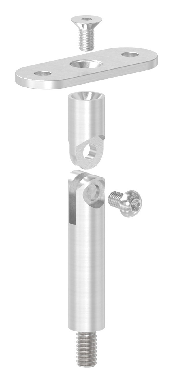 Gelenkstift mit Halteplatte | Anschluss: flach | V2A