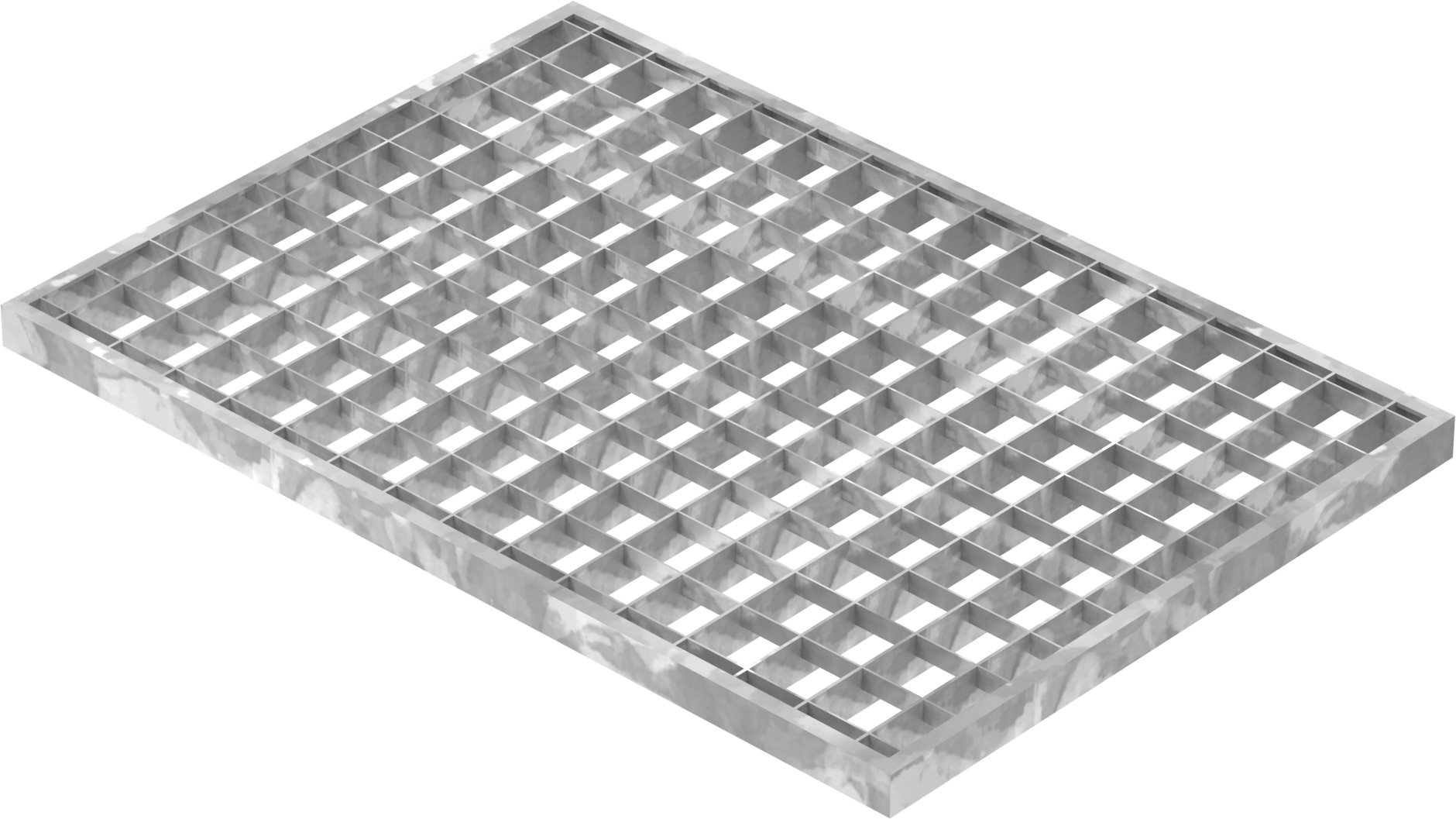 Lichtschachtrost Baunormrost | Maße:  340x490x20 mm 30/30 mm | aus S235JR (St37-2), im Vollbad feuerverzinkt