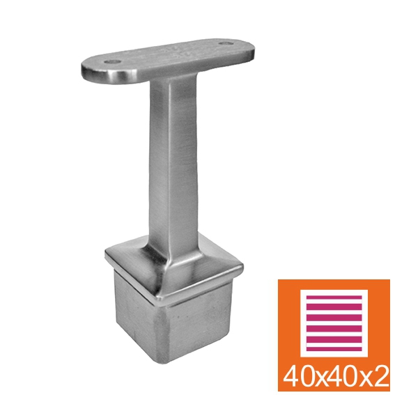 Handlaufhalter | für Vierkantrohr: 40x40x2 mm | V4A Anschluss FLACH