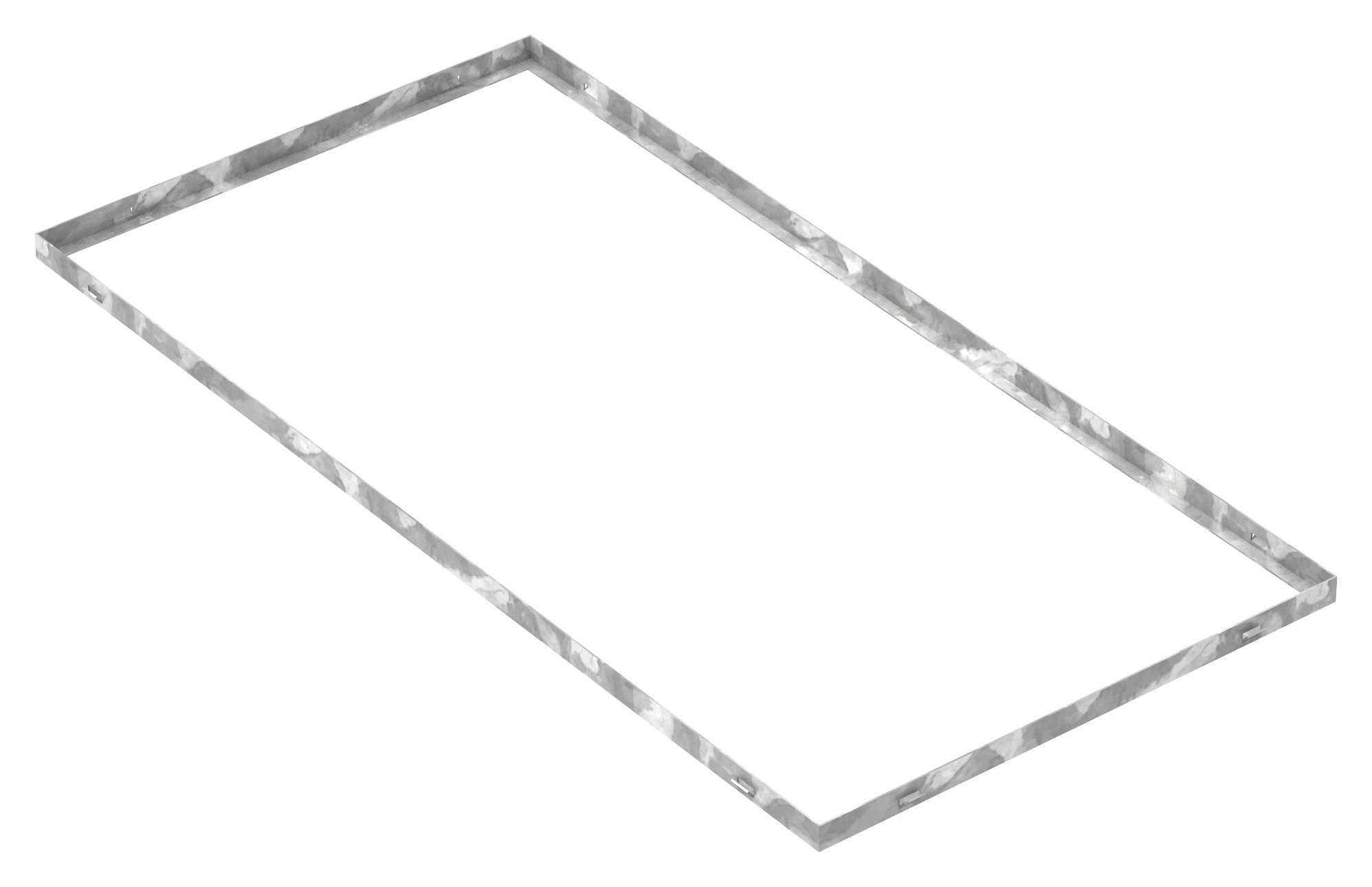 Zarge | Maße: 600x1200x28 mm | für Rosthöhe 25 mm | aus S235JR (St37-2), bandverzinkt