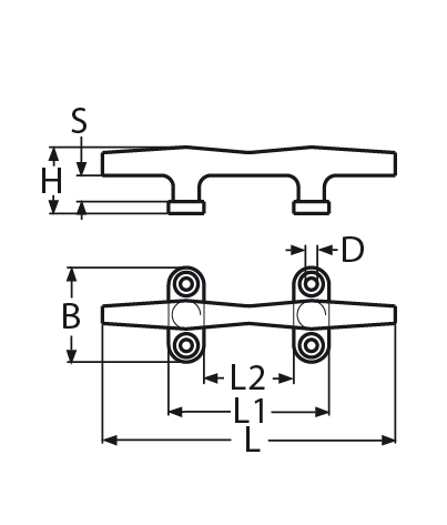 Klampe rund mit 4 Bohrungen Laenge- 125 – 300 mm V4A- Verkauf in VPE-66-64-411.8217