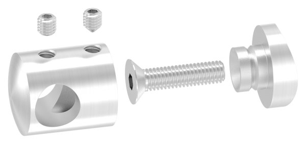 Querstabhalter V2A Edelstahl – Anschluss 48,3 mm für Rundstäbe 12 mm inkl. Schrauben