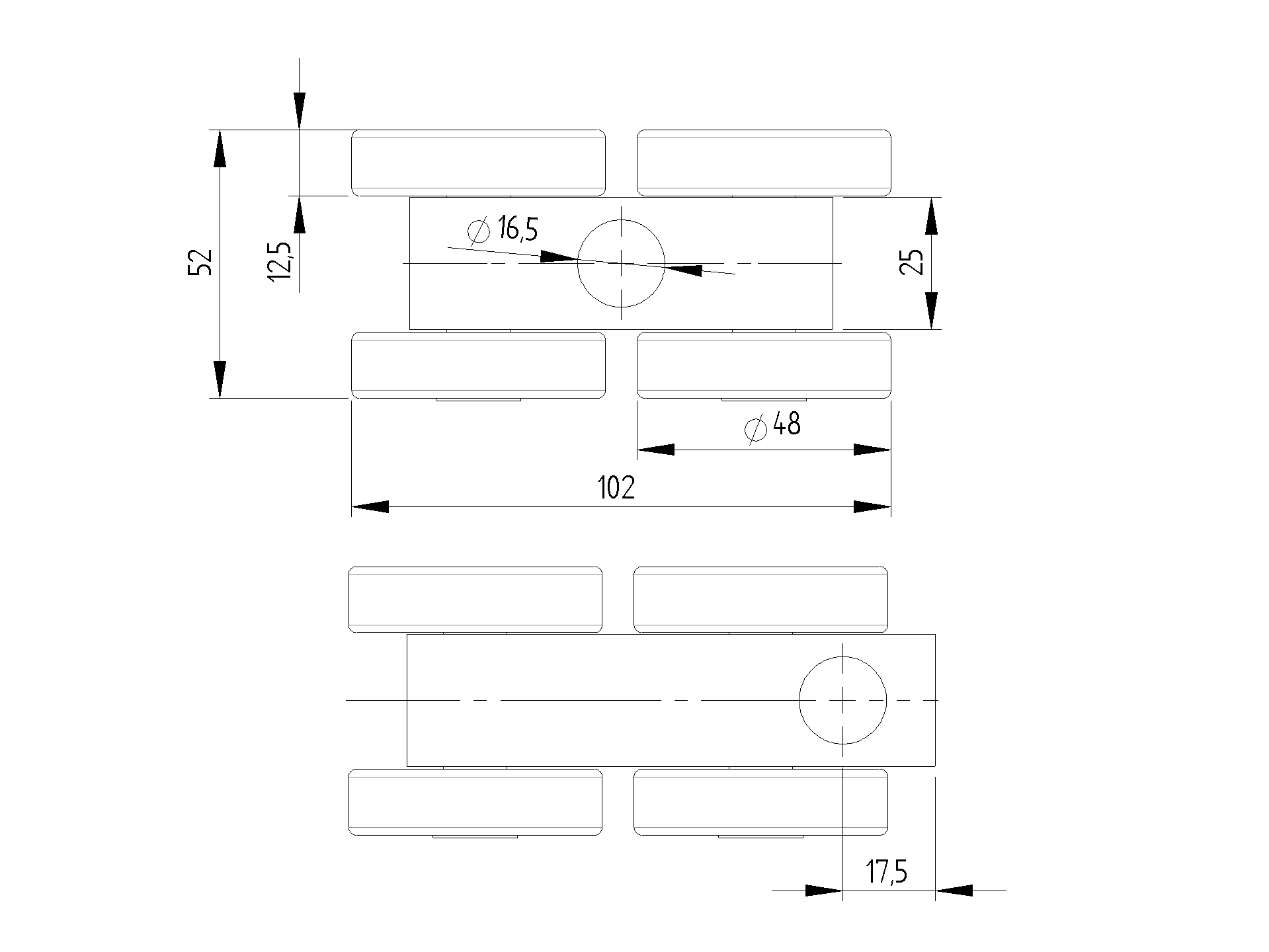 Laufwagen fuer Schiebetore Stahl verzinkt fuer Profil 70 x 60 mm bis 400 kg-89-11H0870X60B-A.4