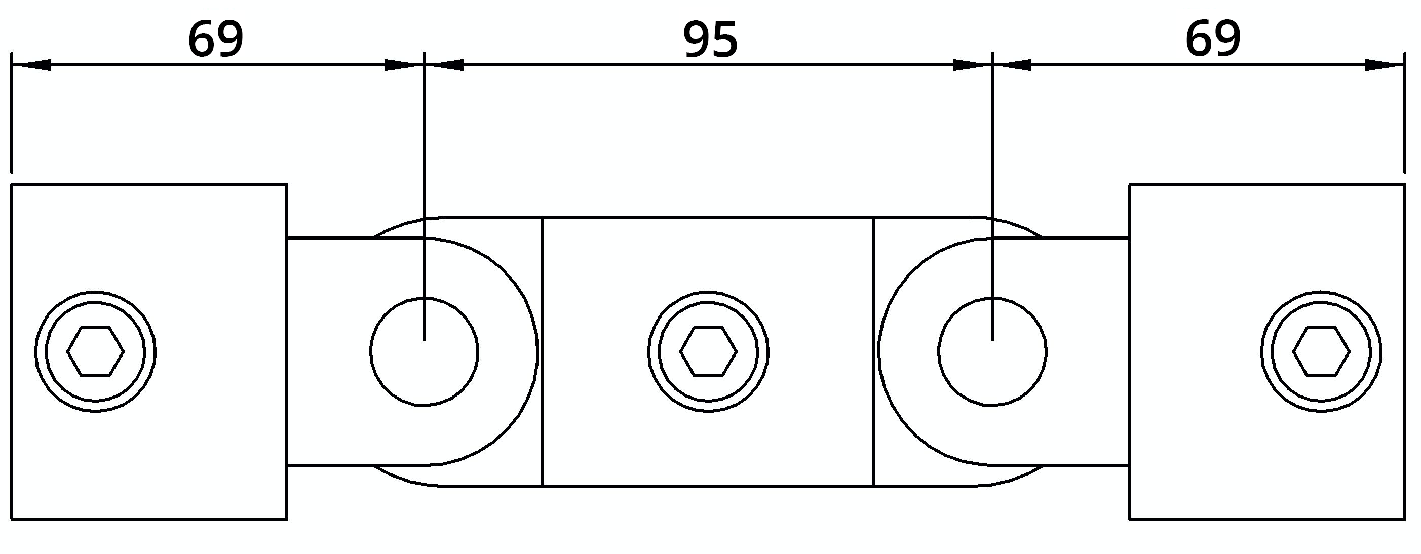 Rohrverbinder - Gelenkstueck doppelt 180° - 167C42 - 42-4 mm - 1 1-4- - Feuerverzinkt u. Elektrogalvanisiert-167C42