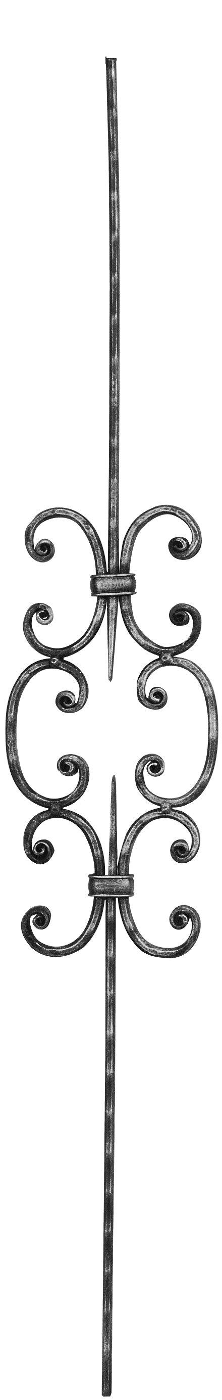 Zierstab | Länge: 900 mm | Material: 16x8 mm gehämmert | Stahl S235JR, roh