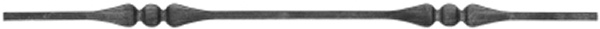 Zierstab - Laenge- 1000 mm - Material- 12x12 mm glatt - Stahl S235JR- roh-30-1140.8
