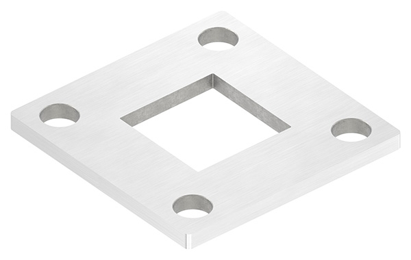 Ankerplatte, 92 x 92 x 6mm, mit Längsschliff, V2A