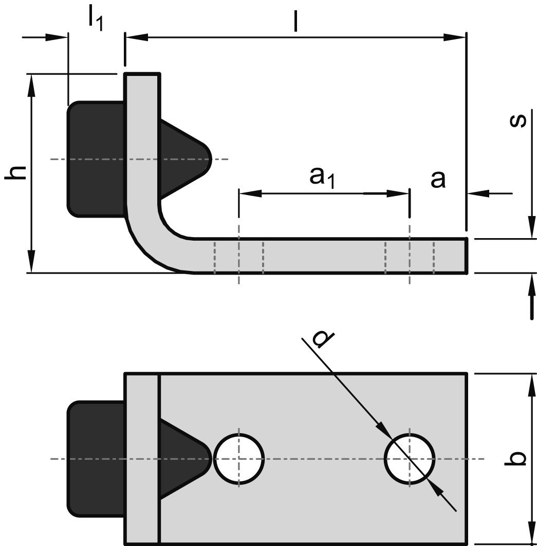 Winkelpuffer Schiebetor MEA Gr- 1 verzinkt 10336010-60-0073.7