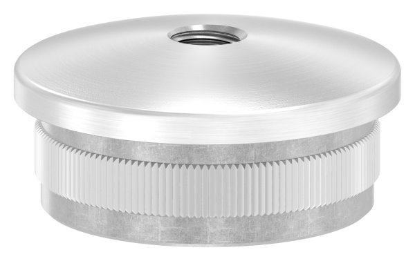 Stopfen leicht gewölbt V2A gegossen mit M8 für Ø 42,4x2,6 mm