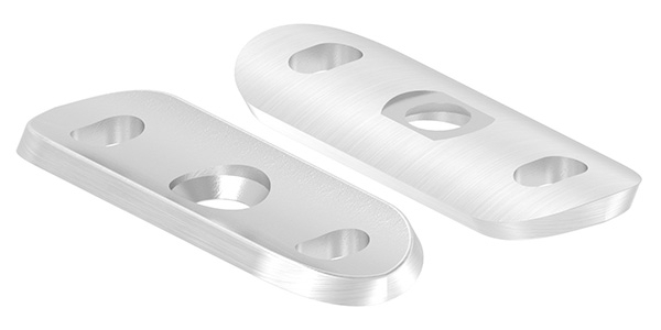 Handlaufanschlussplatte Edelstahl V2A 63x25x4 mm fuer Rohr Ø 42-4 mm mit Langloechern-88-1160182-240-LL.90