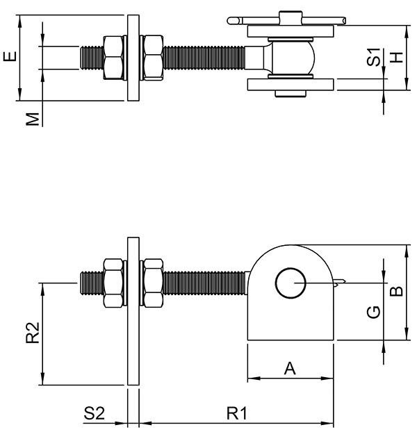 Torband - M16 - 180° - verstellbar - V2A-11-3591.4