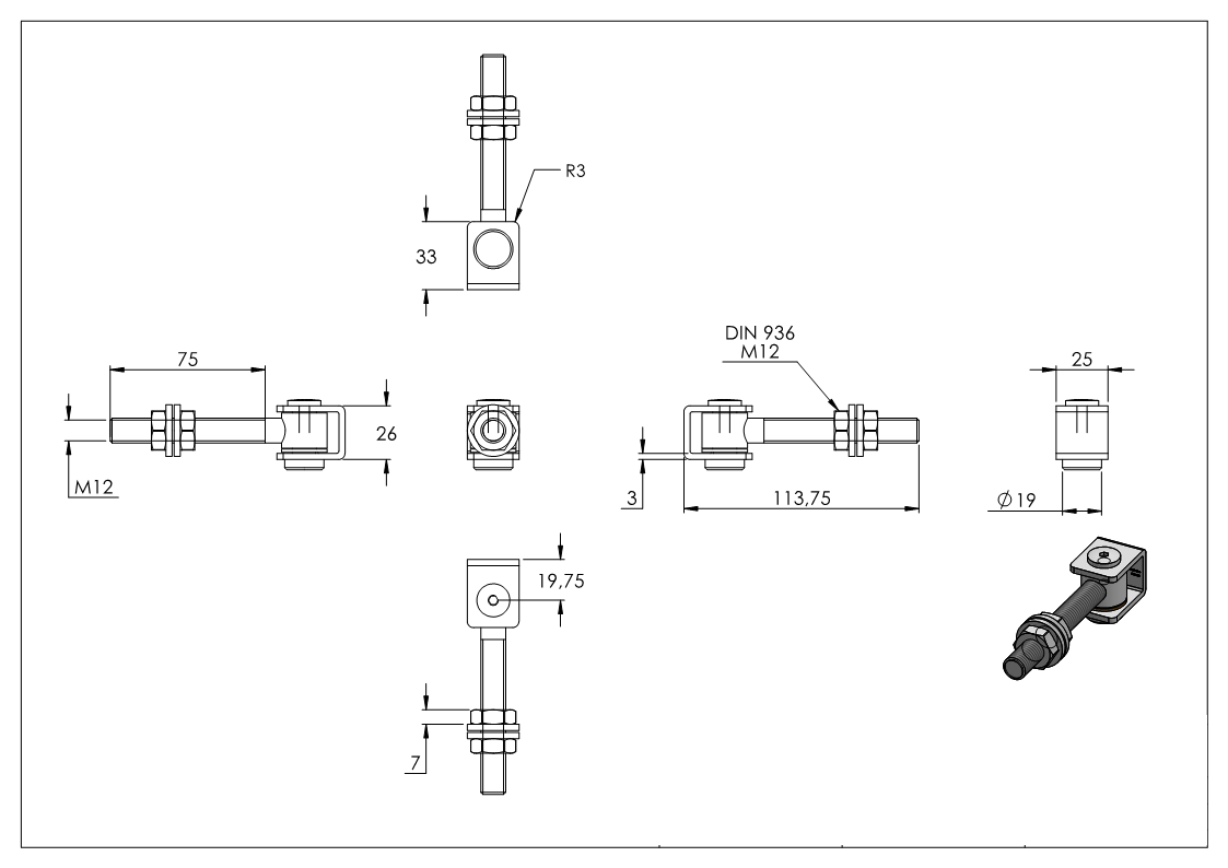 Torband M12 verstellbar Stahl (Roh) S235JR