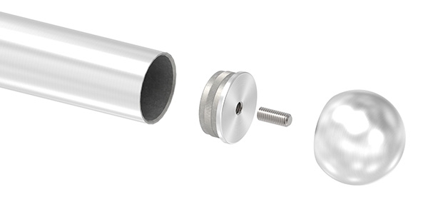 Rohrabschlusskugel hohl für 60,3mm Rohr, mit M8