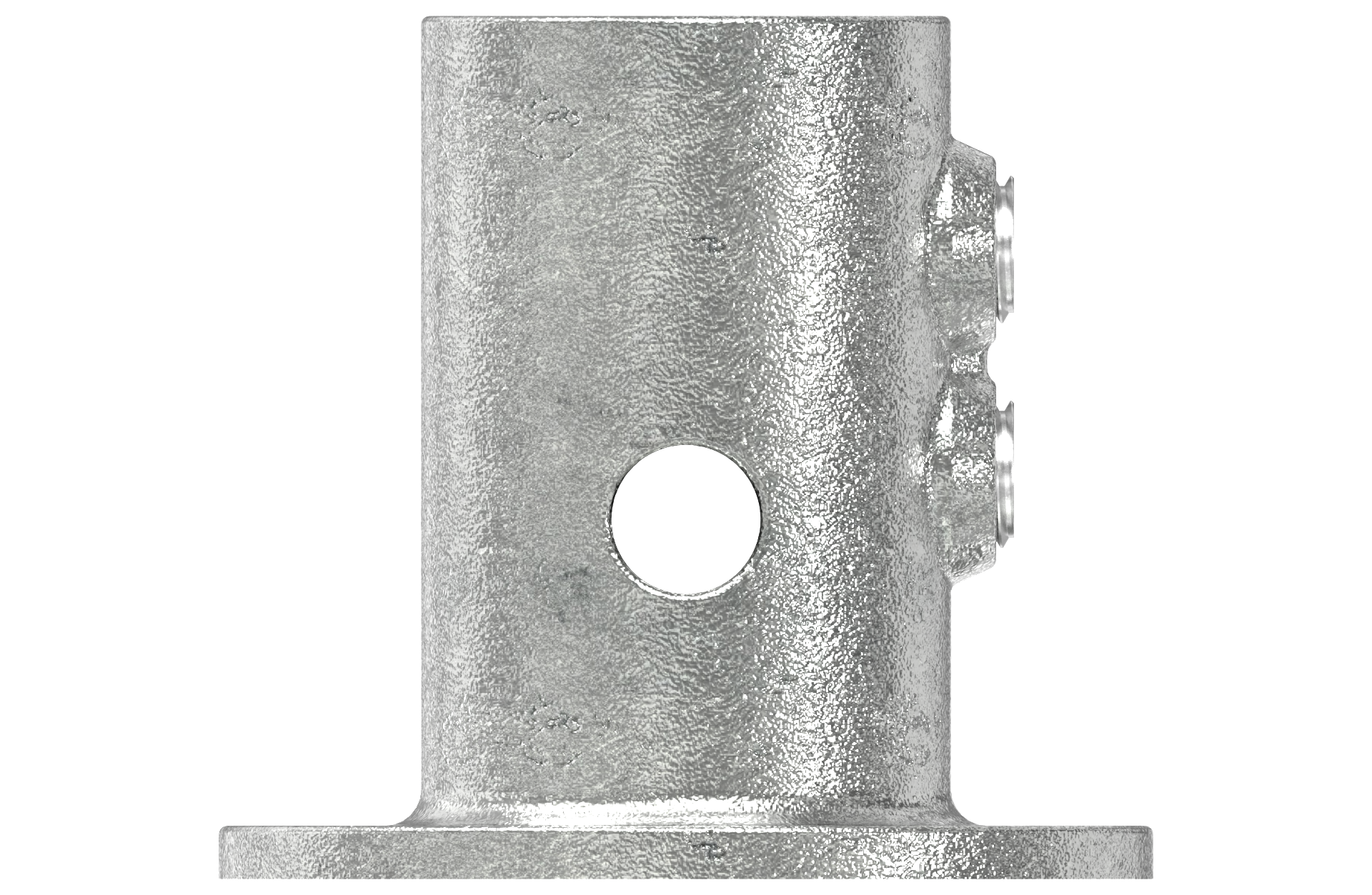 Rohrverbinder Fussplatte rund Ø 48-3 mm -1 1-2- - Temperguss verzinkt - 131KFD48-131KFD48