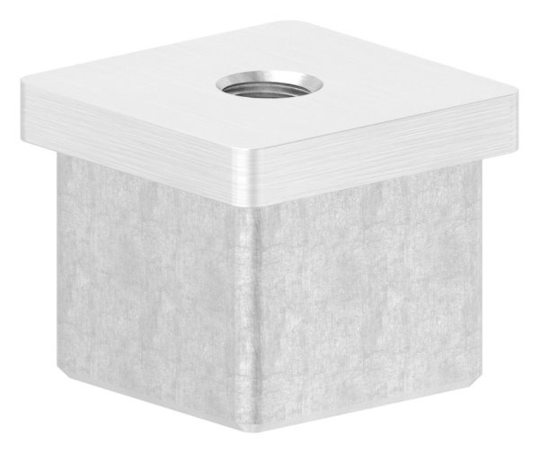 Endkappe für Rohr 30x30x2,0 mm mit M8 zum Kleben V4A