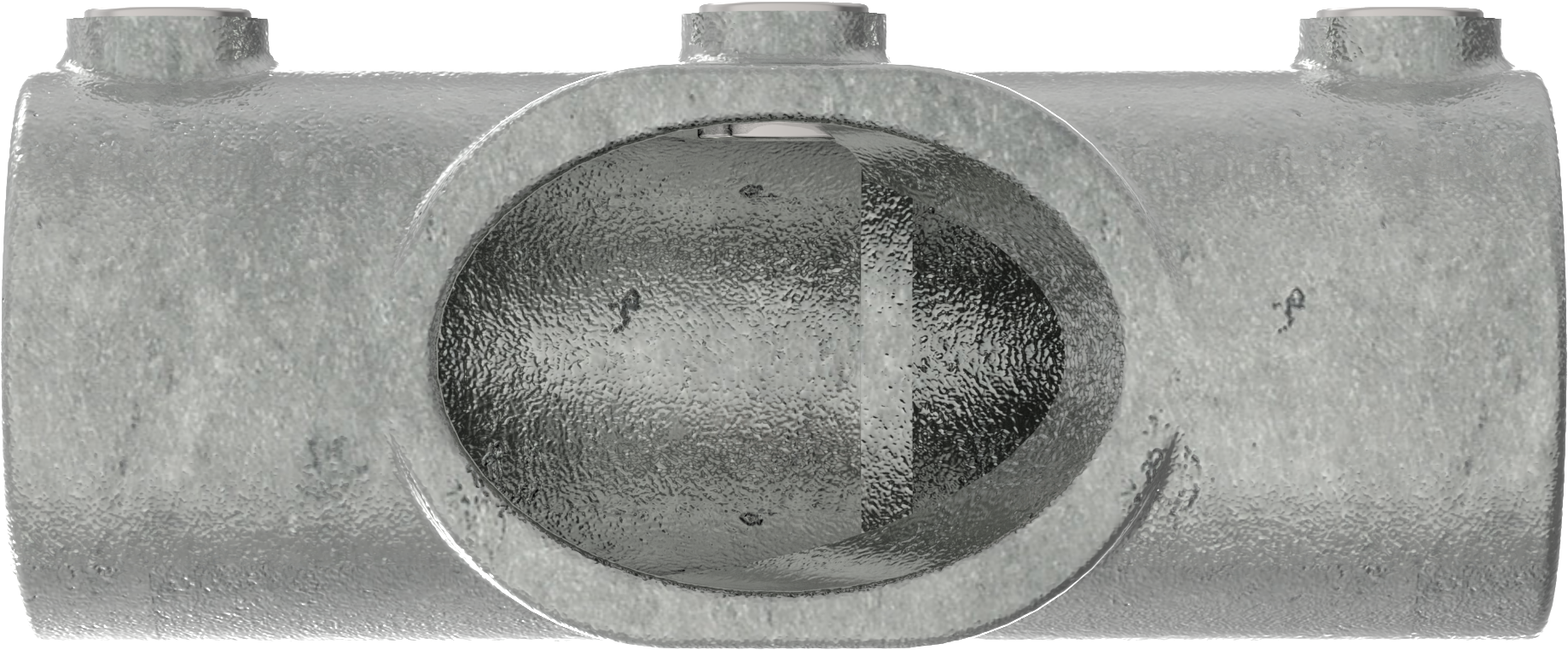 Rohrverbinder T-Stueck 30-45° Ø 48-3 mm -1 1-2- - Temperguss verzinkt - 127D48-127D48