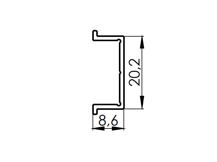 Distanzabdeckleiste Aluminium 20 x 8 mm 50 mm Anthrazit RAL 7016-89-11FGPC20X850R7016-A.4