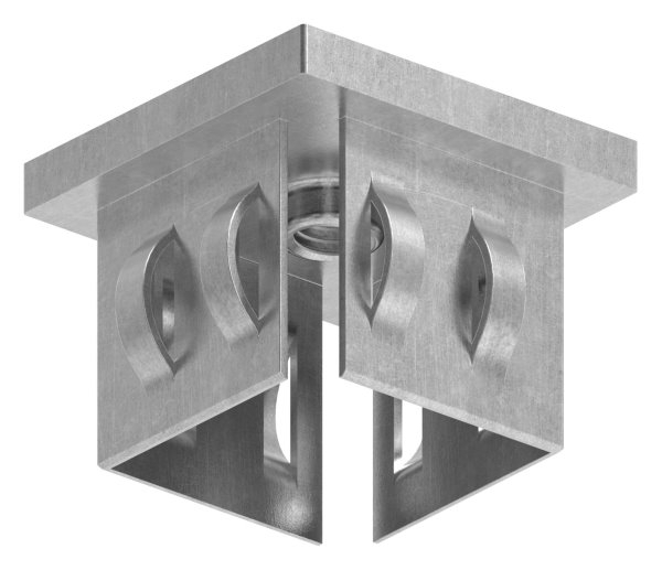 Stahlstopfen flach | mit M8 | für Rohr 40x40x2,0-3,0 mm | Stahl S235JR, roh