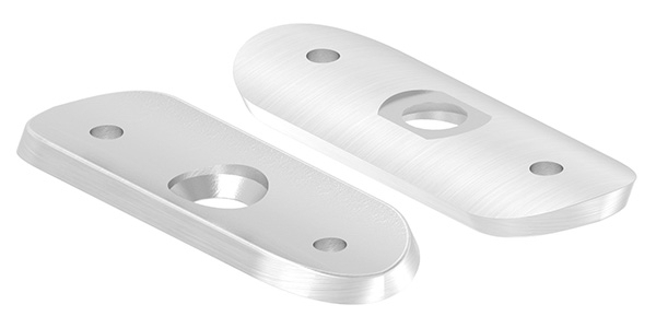 Handlaufanschlussplatte 63x25x4 mm fuer Rohr Ø 48-3 mm zum Vernieten V2A-11-2143.4V