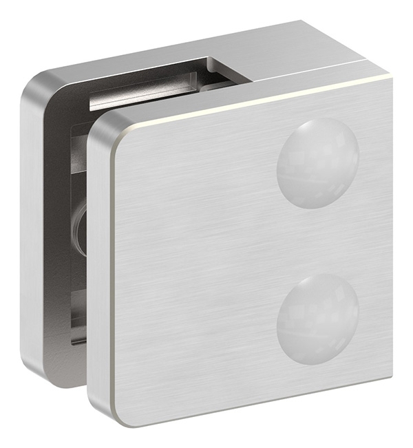 Glasklemme V2A 45 x 45 x 26 mm gerade mit AbZ inkl- Schrauben-10-3000.4ABZ