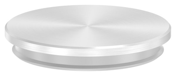 Stopfen flach V2A Vollmaterial für Ø 42,4x2,0 mm - mit Nase