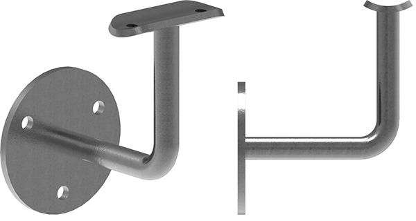 Handlaufhalter - mit Ronde 70x4 mm - fuer Rohr Ø 42-4mm 3 - Stahl S235JR- roh-30-1420.8