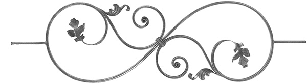 Zierstab | Länge: 900 mm | Material: 16x8 mm gerillt | Stahl S235JR, roh