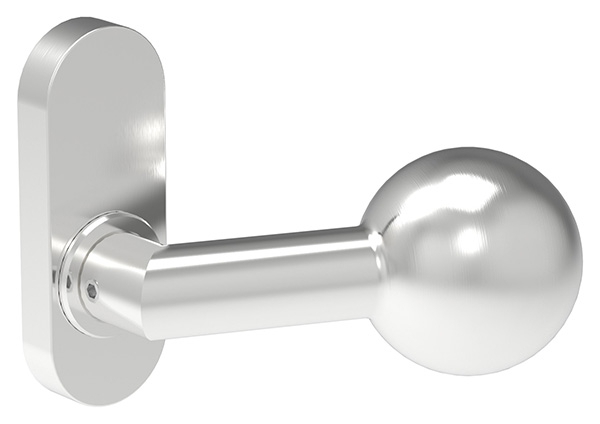 Türdrücker gekröpft mit Kugel Ø 50 mm drehbar V2A
