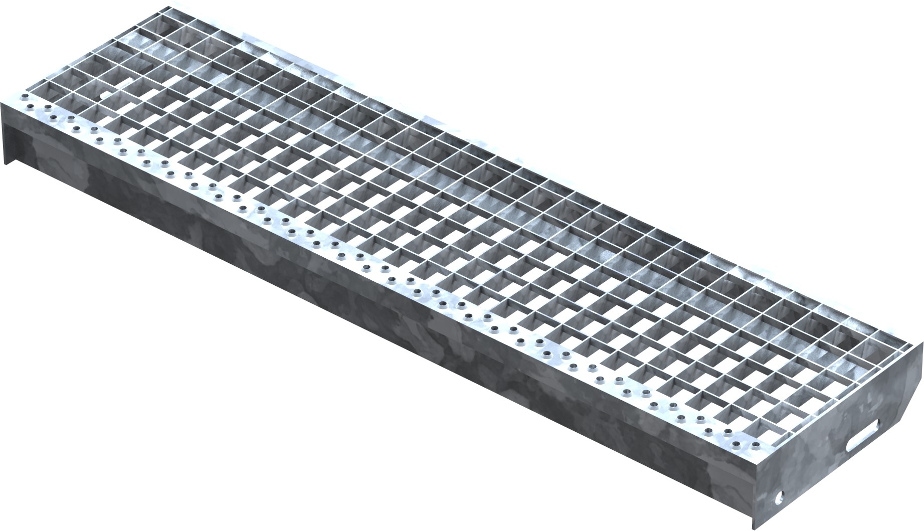 Gitterroststufe Treppenstufe Masse- 900x240 mm 30-30 mm S235JR -St37-2- im Vollbad feuerverzinkt-40-902430.7