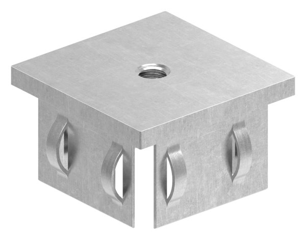 Stahlstopfen flach - mit M8 - fuer Rohr 50x50x2-0-3-0 mm - Stahl S235JR- roh-30-2951.8