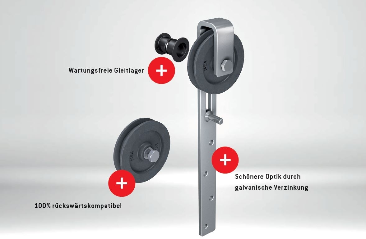 Schiebetorrolle mit feuerverzinktem Bügel, Rollen- Ø 120 mm MEA 10330152