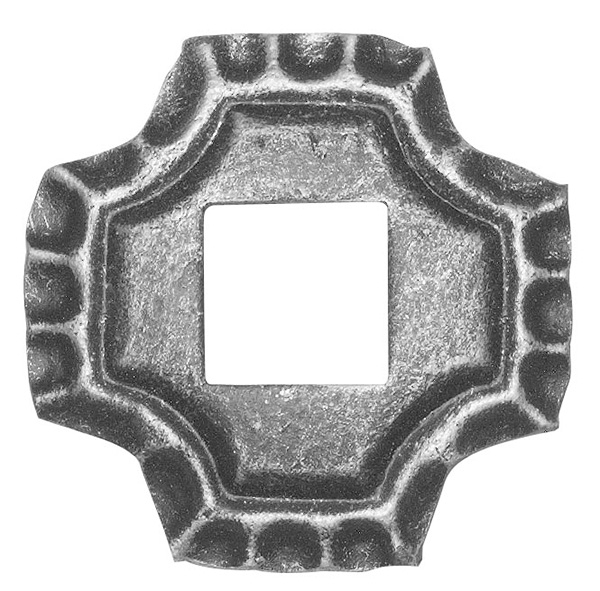 Rosette - Zierteil -  ■ quadratisch 75x75x5 mm - Stahl -Roh- S235JR-30-2649.8