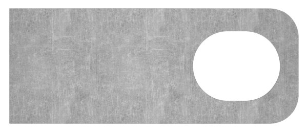 Anschweißlasche | Maße: 100x40x8 mm | Langloch: 30x24 mm | Stahl (roh) S235JR