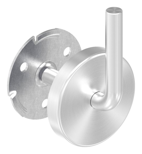Handlaufhalter V2A Ronde 70x4 mm Buegel 12 mm Wandabstand 75 mm zum Anschweissen m- Rosette-11-2080.4