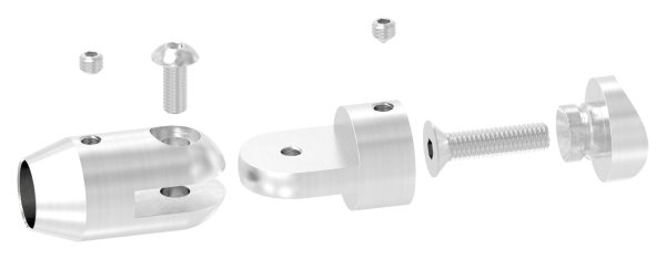 Querstabhalter V2A Edelstahl mit Gelenk – Anschluss 33-7 mm fuer Rundstaebe 14 mm inkl- Schrauben-11-1617.4