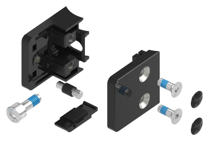 Glasklemme Zinkdruckguss 45 x 45 x 26 mm fuer Rohr Ø 42-4 mm RAL 9005 matt mit AbZ-88-113142-ZN0.9005