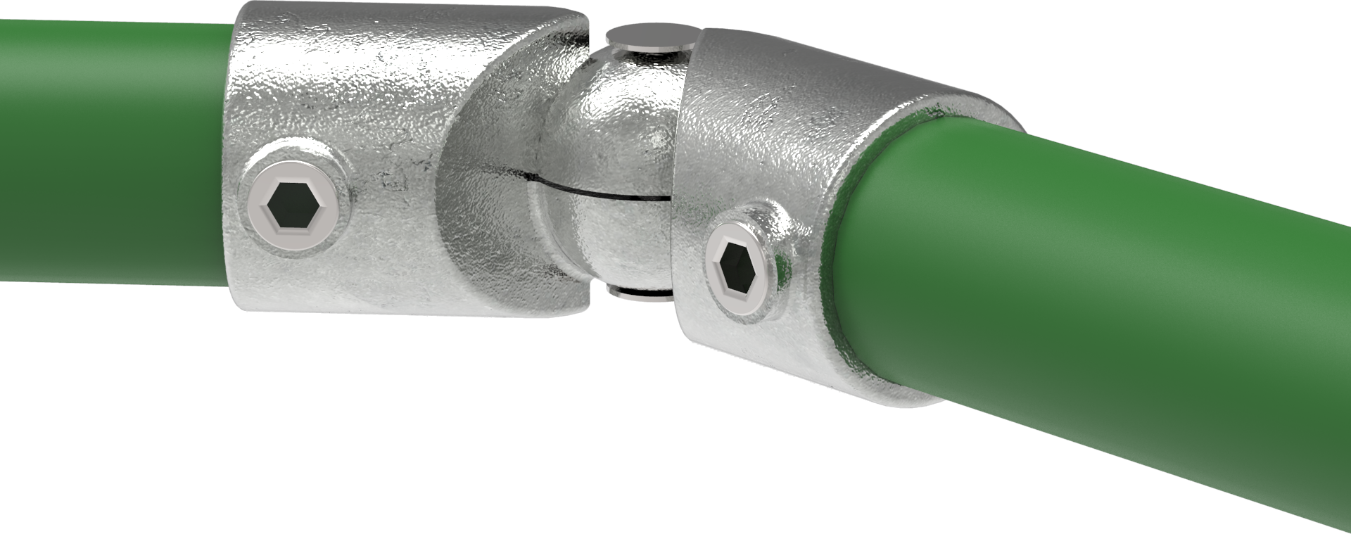 Rohrverbinder Eckstueck verstellbar Ø 33-7 mm -1- - Temperguss verzinkt - 125HB34-125HB34
