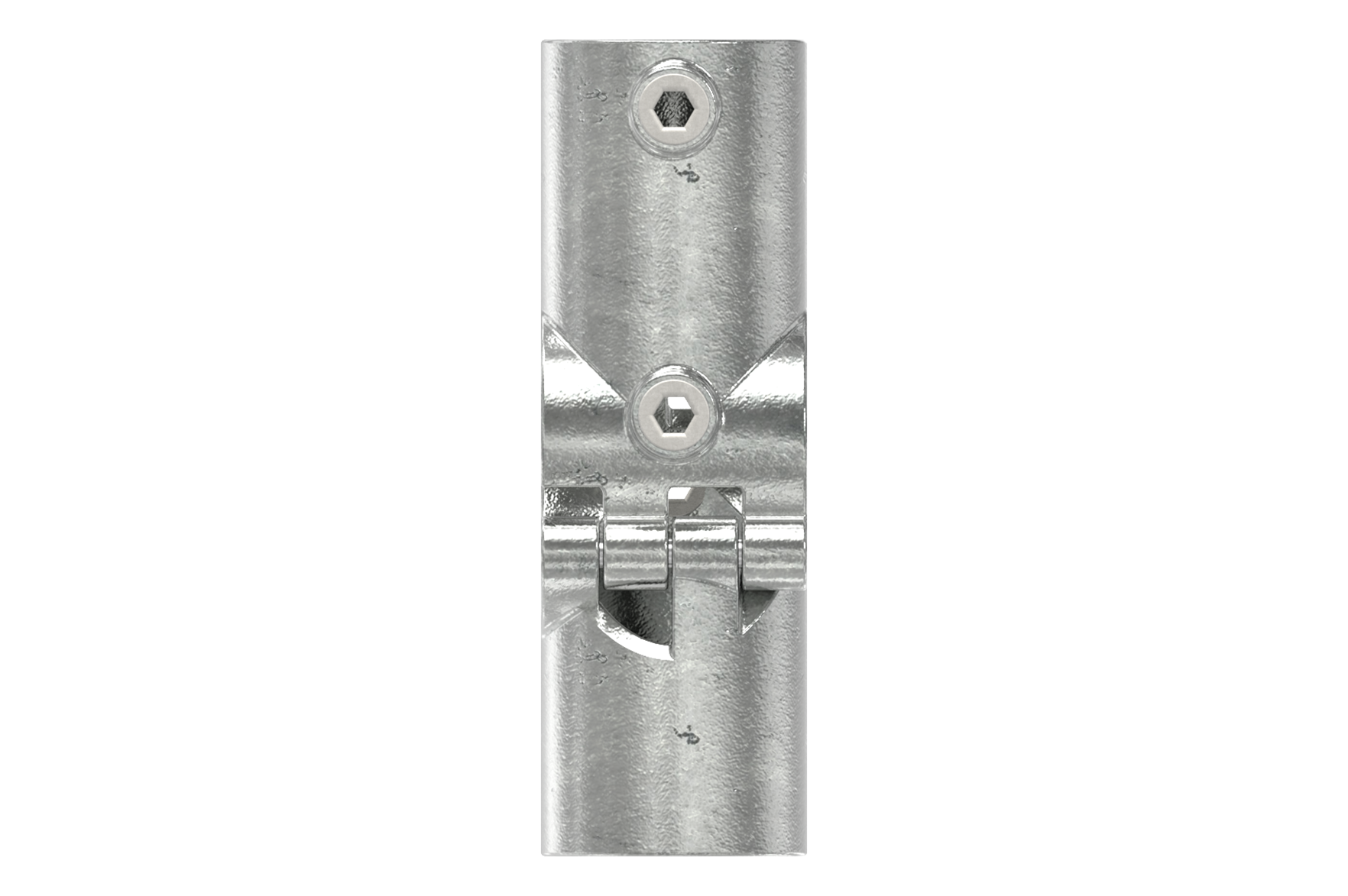 Rohrverbinder T-Kreuzstueck mit Bolzen aufklappbar Ø 48-3 mm -1 1-2- - Temperguss verzinkt - 119D48-V-119D48-V