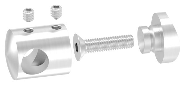 Querstabhalter V4A Edelstahl – Anschluss 42,4 mm für Rundstäbe 12 mm inkl. Schrauben