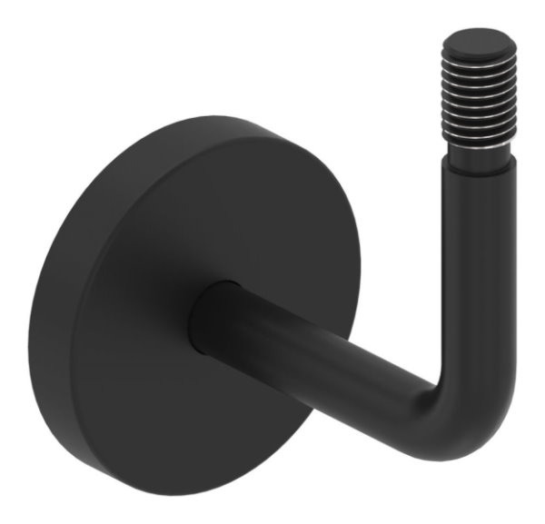 Handlaufhalter Edelstahl V2A M12 Wandabstand 75 mm RAL 9005 schwarz matt inkl- Rosette-88-1150504-240-75.9005