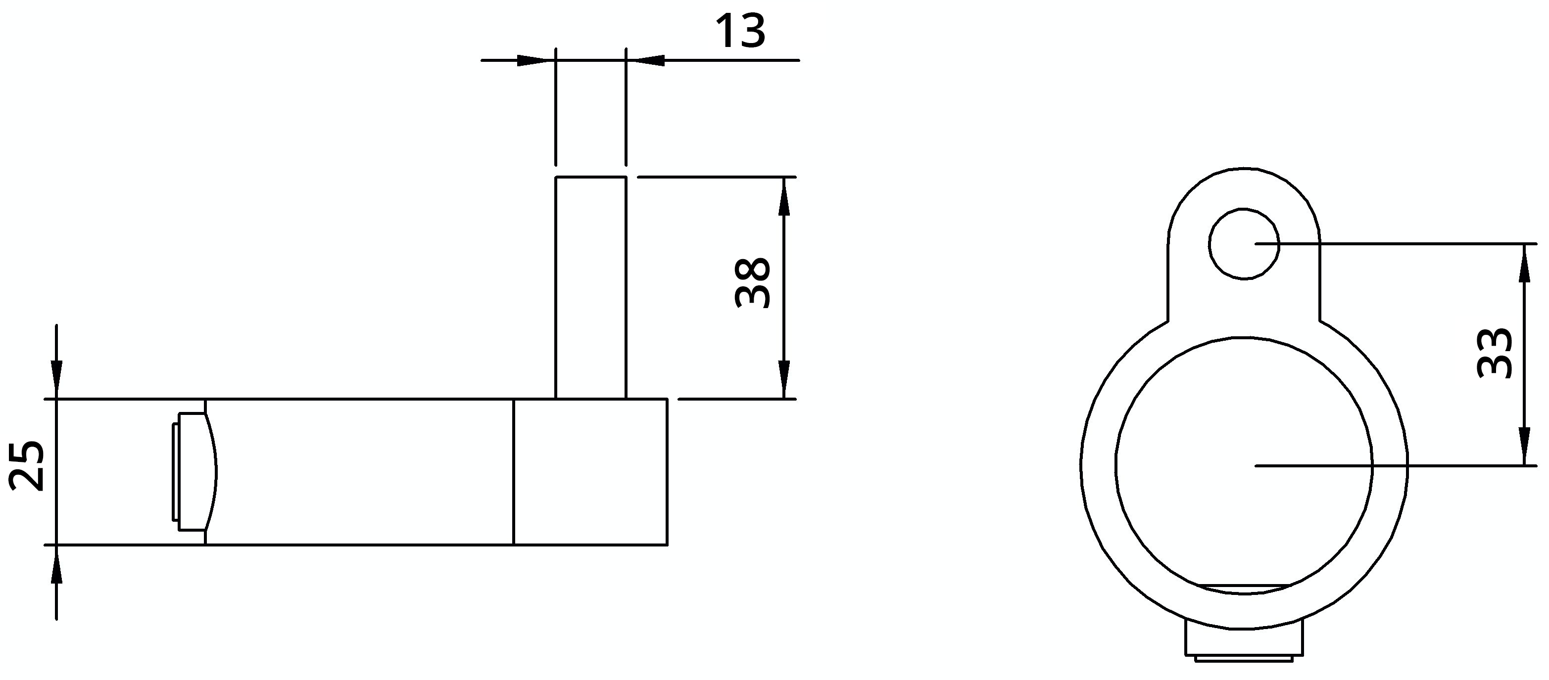 Rohrverbinder Stellringzapfen Ø 33-7 mm -1- - Temperguss verzinkt - 140B34-140B34