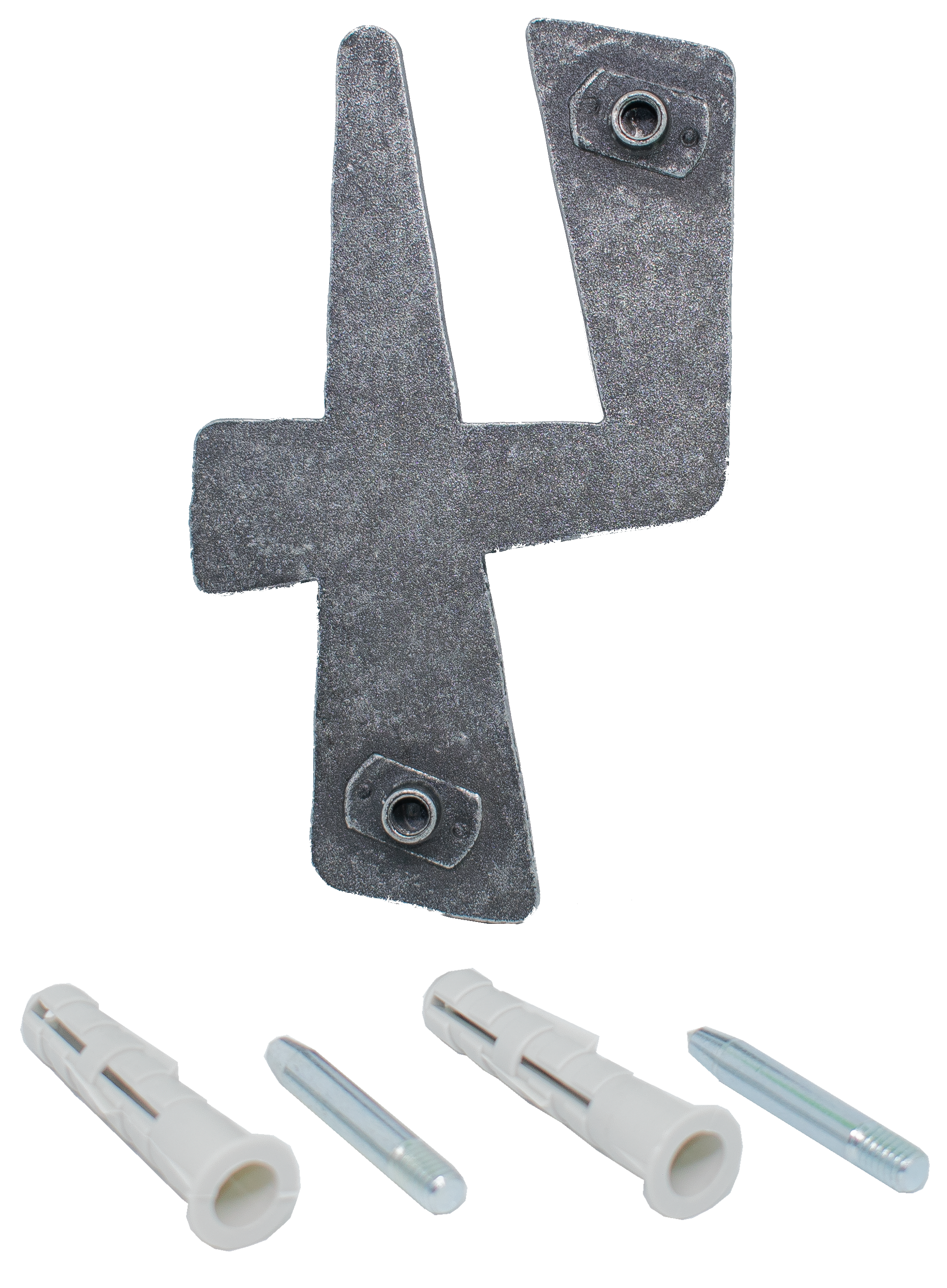 Hausnummer 4 | Abmessung 12x8 cm | Material 4 mm gehämmert | Stahl (Roh) S235JR