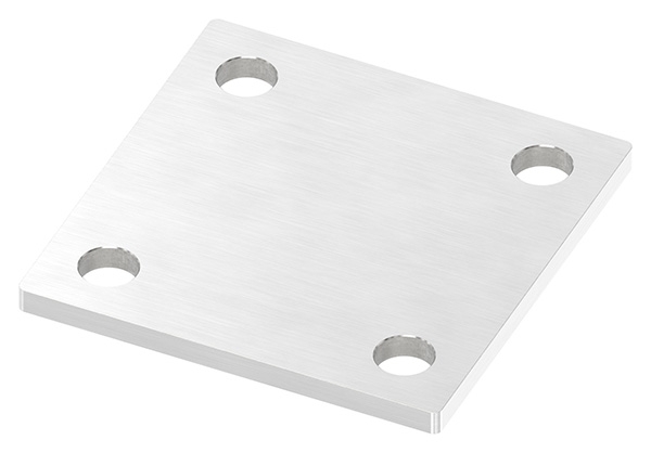Ankerplatte, 100 x 100 x 6mm, mit Längsschliff, V2A