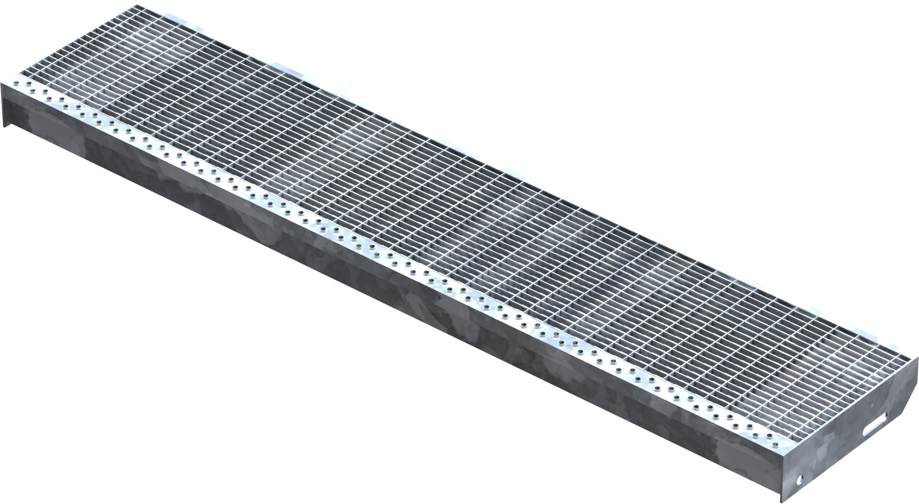 Gitterroststufe Treppenstufe Maße: 1300x270 mm 30/10 mm S235JR (St37-2), im Vollbad feuerverzinkt