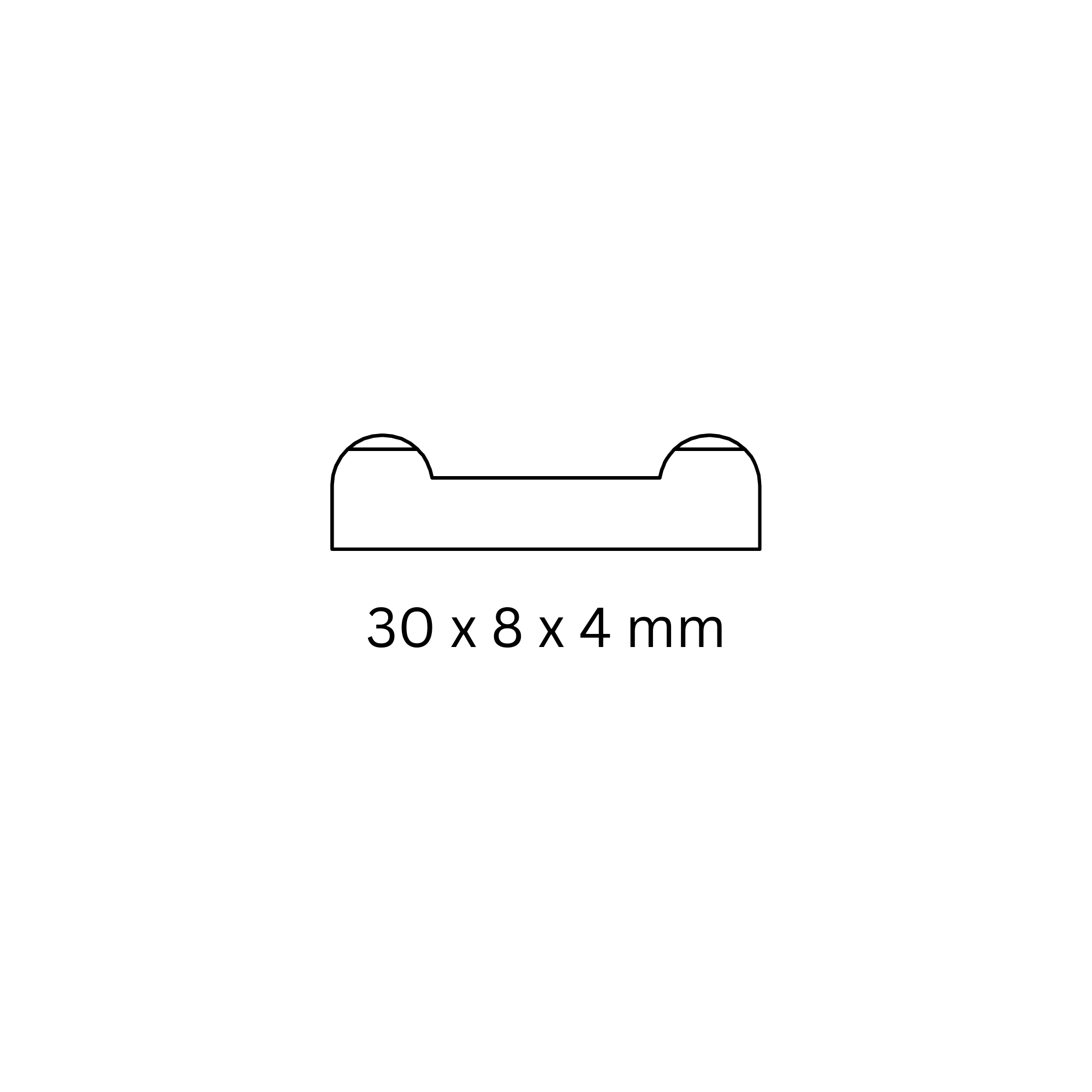 Hespeneisen 30x8x4 mm gerillt 3000mm Zierprofil-88.112308