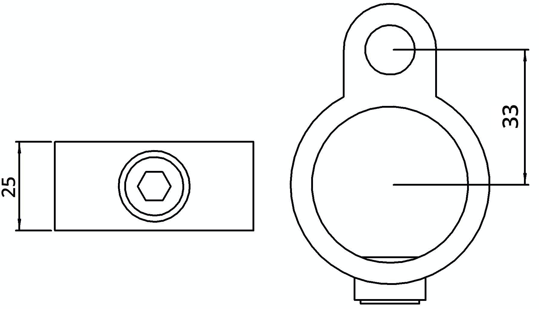 Rohrverbinder | Stellringauge | 138B34 | 33,7 mm | 1" | Feuerverzinkt u. Elektrogalvanisiert